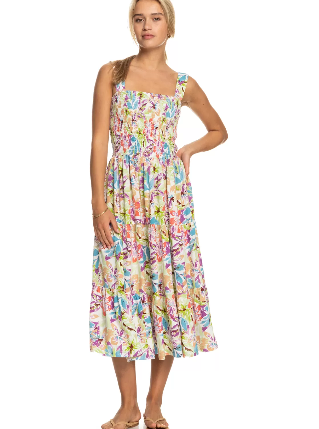 Femme Roxy Honeymoon Avenue Printed - Robe Midi Pour Femme