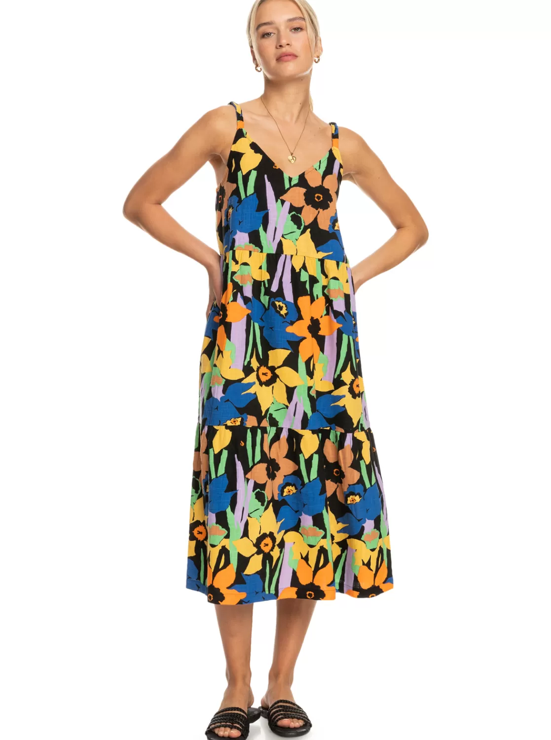 Femme Roxy Waiting Line Printed - Robe Midi Pour Femme